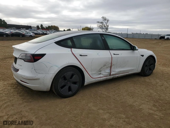 2022 Tesla Model 3 Long Range with VIN 5YJ3E1EB9NF166878, listed as a Copart auction lot 45726195 with 156,000 mi miles and Salvage Title. Bid and sale history available at carsss.com. Image 3.