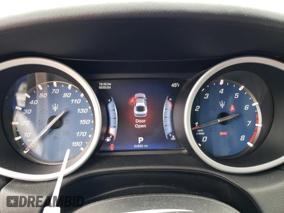 2016 Maserati Ghibli S Q4 with VIN ZAM57RTA4G1186359, listed as a Copart auction lot 43479034 with 64,895 mi miles. Bid and sale history available at carsss.com. Image 9.