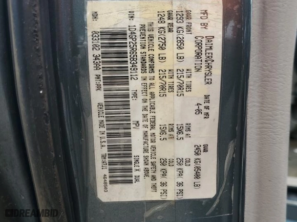 2005 Dodge Caravan SE with VIN 1D4GP25R65B349112, listed as a Copart auction lot 81684204 with 101,957 mi miles and Salvage Title. Bid and sale history available at carsss.com. Image 14.