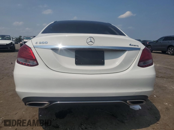 2017 Mercedes-Benz C 300 with VIN 55SWF4KB2HU220007, listed as a Copart auction lot 60615465 with 50,630 mi miles and Salvage title. Bid and sale history available at DreamBid. Image 6.