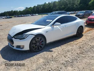 2014 Tesla Model S 60 with VIN 5YJSA1H14EFP51264, listed as a Copart auction lot 55768585 with 123,474 mi miles and Salvage title. Bid and sale history available at DreamBid. Image 1.