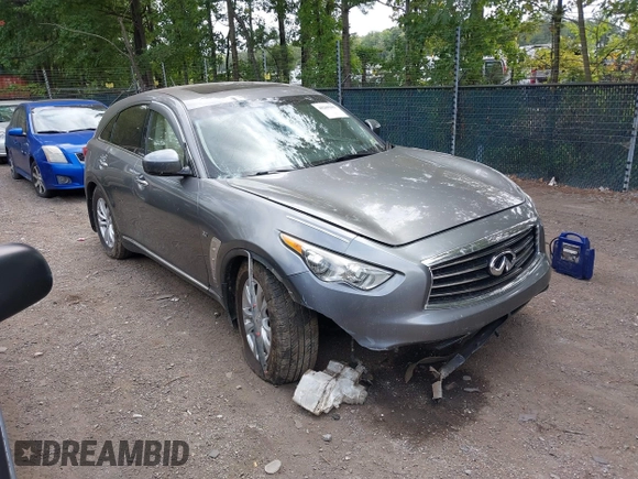 2014 Infiniti QX70 with VIN JN8CS1MW9EM413406, listed as a IAAI auction lot 40269302 with 123,957 mi miles and . Bid and sale history available at DreamBid. Image 1.