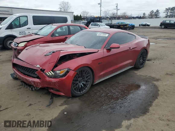 2017 Ford Mustang GT with VIN 1FA6P8CF3H5244105, listed as a Copart auction lot 52012555 with 62,270 mi miles and Salvage title. Bid and sale history available at DreamBid. Image 1.