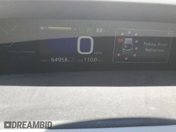 2017 Toyota Prius Plus z VIN JTDKARFP3H3017836, wystawiony jako Copart lot #57613355 z przebiegiem 64 958 mil mil oraz Szkoda całkowita • Salvage title. Historia ofert i sprzedaży dostępna na DreamBid. Obrazek 9.