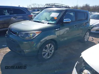 2014 Kia Soul + with VIN KNDJP3A59E7027515, listed as a IAAI auction lot 41841665 with 120,152 mi miles. Bid and sale history available at carsss.com. Image 2.
