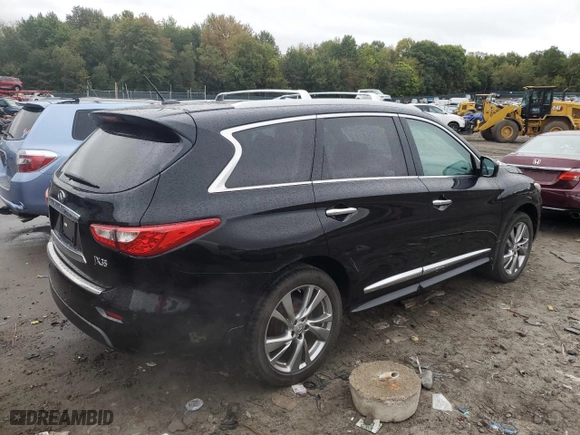 2013 Infiniti JX35 with VIN 5N1AL0MM2DC351663, listed as a Copart auction lot 72913334 with 73,994 mi miles and Salvage Title. Bid and sale history available at carsss.com. Image 3.