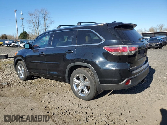 2015 Toyota Highlander Limited with VIN 5TDDCRFH6FS010841, listed as a Copart auction lot 89316875 with 75,873 mi miles and Salvage title. Bid and sale history available at DreamBid. Image 2.