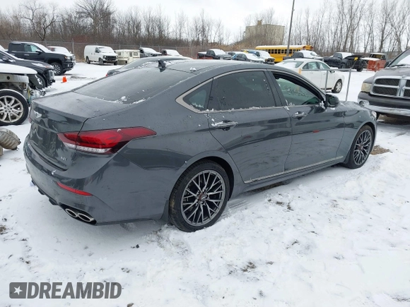 2019 Genesis G80 3.3T Sport with VIN KMHGN4JB5KU295935, listed as a IAAI auction lot 41481877 with 53,623 mi miles. Bid and sale history available at carsss.com. Image 4.