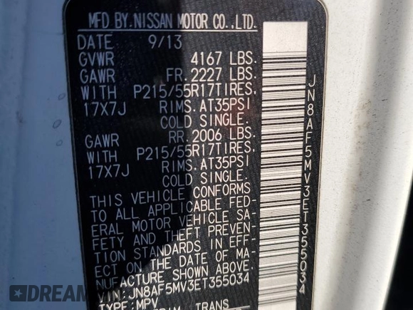 2014 Nissan Juke SL with VIN JN8AF5MV3ET355034, listed as a Copart auction lot 50761255 with 128,866 mi miles and Salvage title. Bid and sale history available at DreamBid. Image 14.