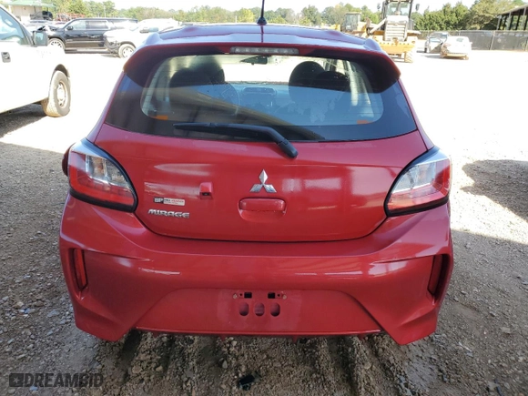 2024 Mitsubishi Mirage ES with VIN ML32AUHJ7RH001786, listed as a Copart auction lot 75689504 with 13,721 mi miles and Salvage Title. Bid and sale history available at carsss.com. Image 6.