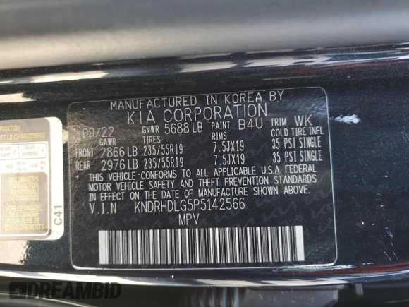 2023 Kia Sorento EX z VIN KNDRHDLG5P5142566, wystawiony jako Copart lot #49736665 z przebiegiem 69 993 mil mil oraz Szkoda całkowita • Salvage title. Historia ofert i sprzedaży dostępna na DreamBid. Obrazek 13.
