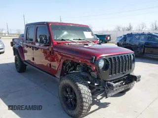 2021 Jeep Gladiator Willys with VIN 1C6HJTAG0ML536455, listed as a IAAI auction lot 41702393 with 90,644 mi miles and . Bid and sale history available at DreamBid. Image 1.
