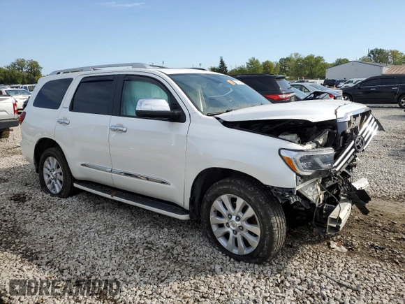2018 Toyota Sequoia Platinum with VIN 5TDDY5G1XJS163551, listed as a Copart auction lot 73301664 with 0 mi miles and Salvage Title. Bid and sale history available at carsss.com. Image 4.