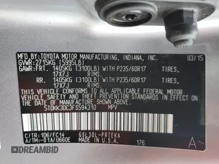 2015 Toyota Sienna LE AAS with VIN 5TDKK3DC3FS594310, listed as a Copart auction lot 51173375 with 152,097 mi miles and Salvage title. Bid and sale history available at DreamBid. Image 15.