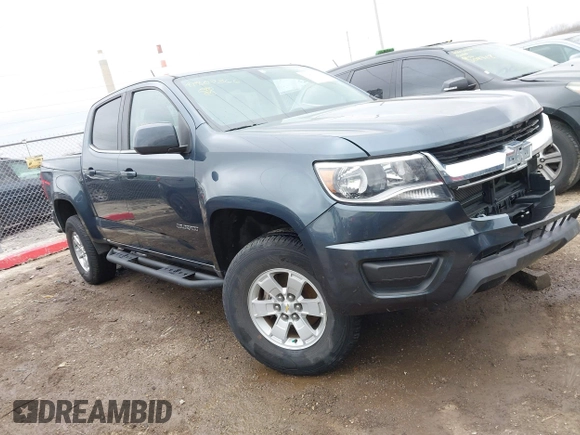 2019 Chevrolet Colorado 4WD Work Truck with VIN 1GCGTBEN8K1306088, listed as a IAAI auction lot 41807366 with 57,376 mi miles. Bid and sale history available at carsss.com. Image 1.