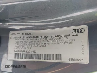 2014 Audi A5 Prestige z VIN WAUWFAFR1EA016632, wystawiony jako IAAI lot #42580587 z przebiegiem 88 145 mil mil oraz . Historia ofert i sprzedaży dostępna na DreamBid. Obrazek 9.
