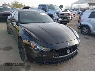 2017 Maserati Ghibli with VIN ZAM57XSA5H1196437, listed as a IAAI auction lot 41814688 with 63,334 mi miles. Bid and sale history available at carsss.com. Image 1.