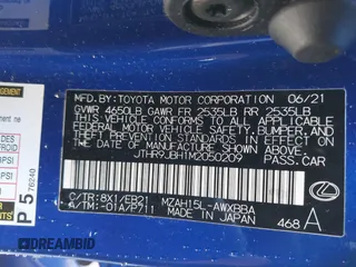 2021 Lexus UX with VIN JTHR9JBH1M2050209, listed as a IAAI auction lot 41874736 with 31,536 mi miles. Bid and sale history available at carsss.com. Image 9.
