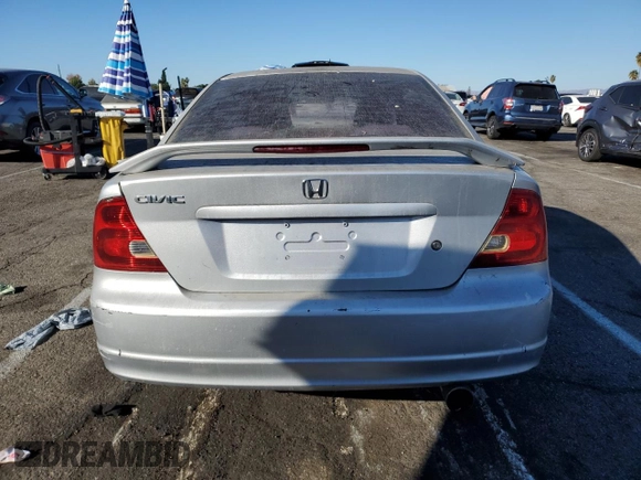 2001 Honda Civic LX with VIN 1HGEM21581L007005, listed as a Copart auction lot 80998594 with 0 mi miles and Salvage Title. Bid and sale history available at carsss.com. Image 6.