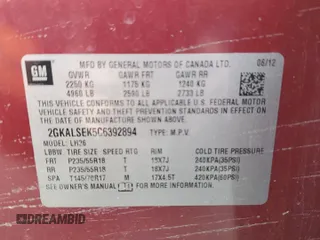 2012 GMC Terrain SLE-2 with VIN 2GKALSEK5C6392894, listed as a Copart auction lot 46086875 with 81,524 mi miles and Salvage Title. Bid and sale history available at carsss.com. Image 15.