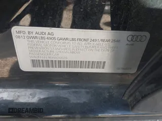 2013 Audi A4 Premium Plus with VIN WAUFFAFL9DN020026, listed as a IAAI auction lot 41799876 with 119,133 mi miles. Bid and sale history available at carsss.com. Image 9.