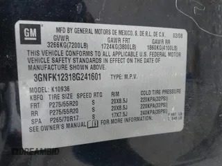2008 Chevrolet Avalanche LTZ z VIN 3GNFK12318G241601, wystawiony jako IAAI lot #42268422 z przebiegiem 154 345 mil mil oraz . Historia ofert i sprzedaży dostępna na DreamBid. Obrazek 9.