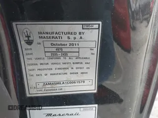 2012 Maserati GranTurismo MC Stradale с VIN ZAM45MLA1C0061579, выставлен на аукционе IAAI как лот 41938411 с пробегом 76 626 миль миль и . История ставок и продаж доступна на DreamBid. Изображение 9.