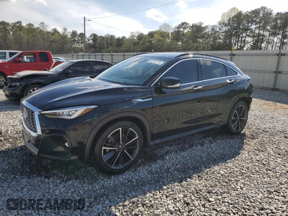 2022 Infiniti QX55 Sensory with VIN 3PCAJ5L39NF101440, listed as a Copart auction lot 50713715 with 65,329 mi miles and Salvage title. Bid and sale history available at DreamBid. Image 1.