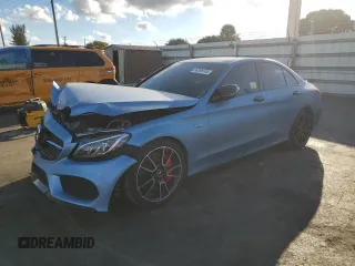2018 Mercedes-Benz C 43 AMG with VIN 55SWF6EB5JU251989, listed as a Copart auction lot 44369745 with 94,389 mi miles and Salvage Title. Bid and sale history available at carsss.com. Image 1.