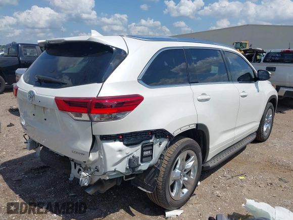 2017 Toyota Highlander Limited with VIN 5TDYZRFH4HS230188, listed as a IAAI auction lot 42382821 with 58,655 mi miles and . Bid and sale history available at DreamBid. Image 4.