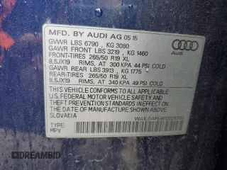 2015 Audi Q7 3.0T Premium Plus with VIN WA1LGAFE8FD025709, listed as a Copart auction lot 52019125 with 108,762 mi miles and Clean Title. Bid and sale history available at carsss.com. Image 13.