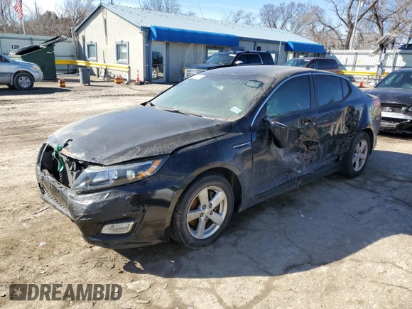 2015 Kia Optima LX with VIN KNAGM4A78F5650676, listed as a Copart auction lot 44618535 with 103,858 mi miles and Salvage Title. Bid and sale history available at carsss.com. Image 1.