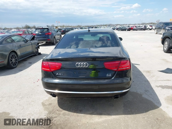 2012 Audi A8 L with VIN WAURVAFD5CN038949, listed as a IAAI auction lot 41914575 with 85,634 mi miles. Bid and sale history available at carsss.com. Image 16.
