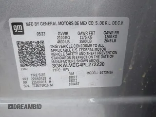 2023 GMC Terrain SLT with VIN 3GKALVEG4PL272230, listed as a IAAI auction lot 41896578 with 21,009 mi miles and . Bid and sale history available at carsss.com. Image 9.