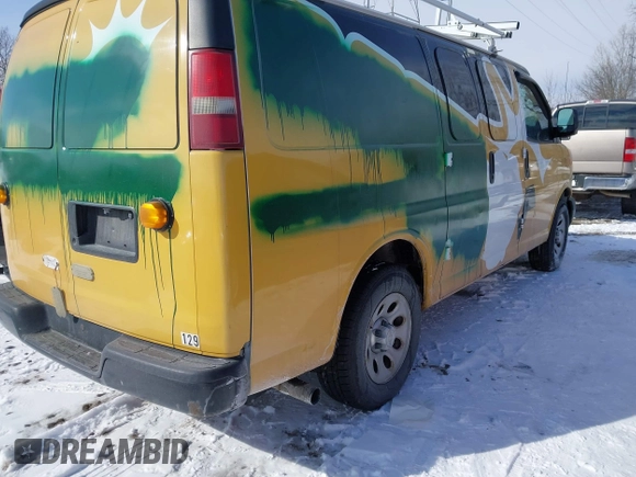 2010 Chevrolet Express Cargo Van with VIN 1GCUGADX0A1182689, listed as a IAAI auction lot 41554281 with 107,929 mi miles. Bid and sale history available at carsss.com. Image 4.