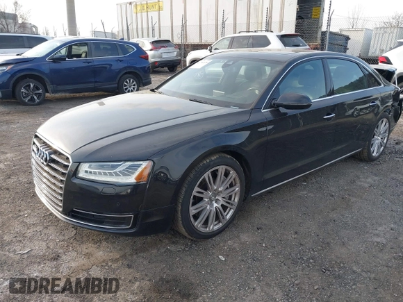 2015 Audi A8 3.0T with VIN WAU3GAFDXFN028244, listed as a IAAI auction lot 41791578 with 149,770 mi miles and . Bid and sale history available at DreamBid. Image 17.
