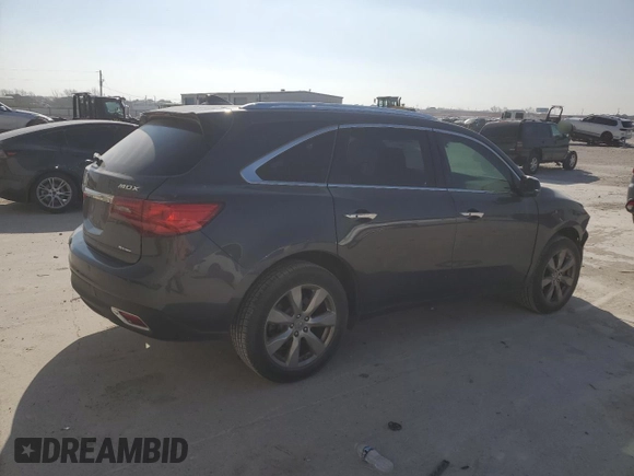 2014 Acura MDX Advance with VIN 5FRYD4H83EB038385, listed as a Copart auction lot 49025375 with 97,357 mi miles and Salvage Title. Bid and sale history available at DreamBid. Image 3.