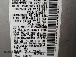 2009 Nissan Murano LE with VIN JN8AZ18W29W126125, listed as a Copart auction lot 74072504 with 167,396 mi miles and Salvage Title. Bid and sale history available at carsss.com. Image 13.