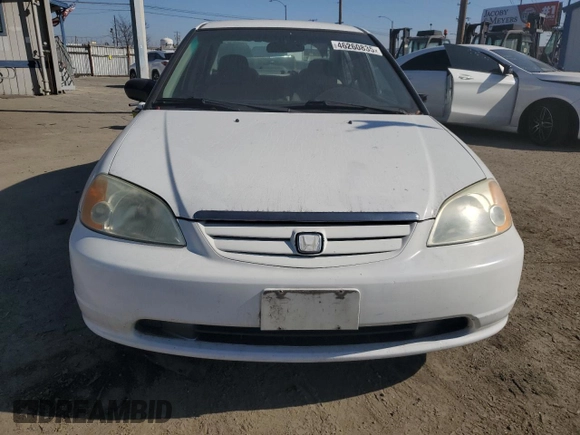 2001 Honda Civic DX with VIN 2HGES15271H568471, listed as a Copart auction lot 46260835 with 189,699 mi miles and Salvage Title. Bid and sale history available at carsss.com. Image 5.