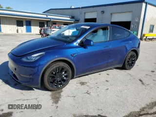 2020 Tesla Model Y Long Range with VIN 5YJYGDEE8LF034719, listed as a Copart auction lot 50888365 with 55,307 mi miles and Salvage Title. Bid and sale history available at DreamBid. Image 1.