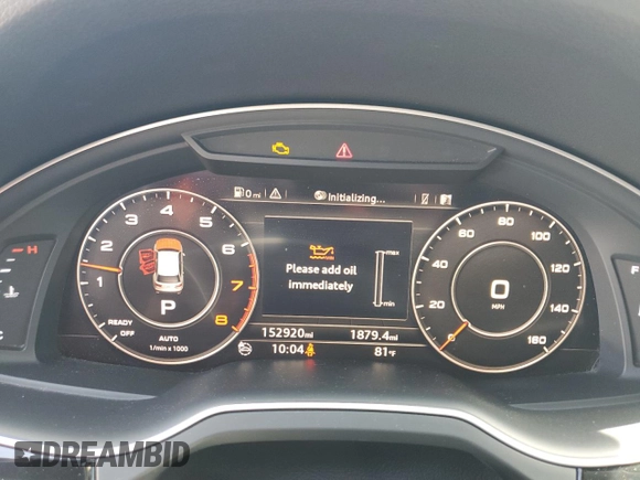 2017 Audi Q7 Premium Plus with VIN WA1LAAF78HD008754, listed as a Copart auction lot 60796555 with 152,920 mi miles and Clean title. Bid and sale history available at DreamBid. Image 9.