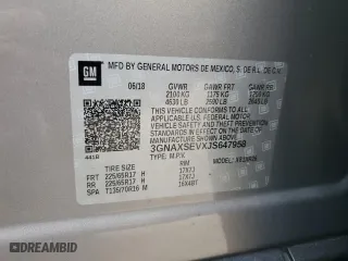 2018 Chevrolet Equinox LT with VIN 3GNAXSEVXJS647958, listed as a Copart auction lot 55404204 with 63,040 mi miles and Salvage Title. Bid and sale history available at carsss.com. Image 13.