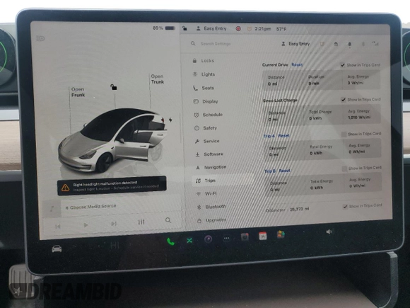 2023 Tesla Model 3 with VIN 5YJ3E1EA5PF413923, listed as a Copart auction lot 49008435 with 28,373 mi miles and Salvage Title. Bid and sale history available at DreamBid. Image 9.