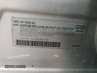 2006 Audi A4 2.0T with VIN WAUDF78E36A084792, listed as a Copart auction lot 45609625 with 96,537 mi miles and Salvage Title. Bid and sale history available at carsss.com. Image 12.