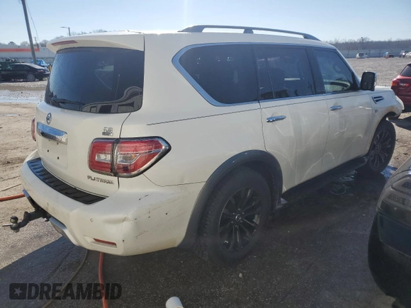 2018 Nissan Armada Platinum with VIN JN8AY2NE1J9731535, listed as a Copart auction lot 88420735 with 116,693 mi miles and Salvage Title. Bid and sale history available at carsss.com. Image 3.