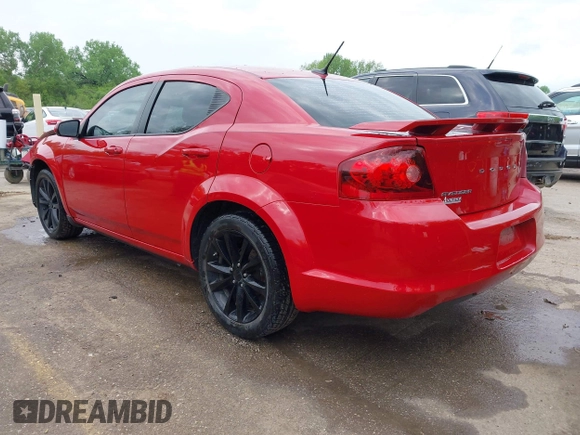 2013 Dodge Avenger SXT with VIN 1C3CDZCB6DN620092, listed as a IAAI auction lot 42119548 with 69,028 mi miles and . Bid and sale history available at DreamBid. Image 3.