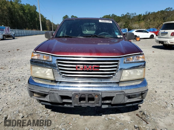 2007 GMC Canyon SLE1 with VIN 1GTCS199478195773, listed as a Copart auction lot 76402134 with 255,252 mi miles and Salvage Title. Bid and sale history available at carsss.com. Image 5.