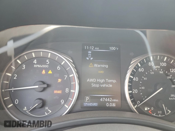 2020 Infiniti Q50 Luxe with VIN JN1EV7AR0LM253462, listed as a Copart auction lot 64016965 with 47,442 mi miles and Non repairable. Bid and sale history available at DreamBid. Image 9.