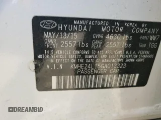 2016 Hyundai Sonata Hybrid SE with VIN KMHE24L15GA013323, listed as a Copart auction lot 49508115 with 0 mi miles and Salvage Title. Bid and sale history available at carsss.com. Image 15.