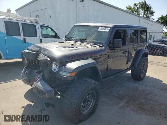 2020 Jeep Wrangler Unlimited Rubicon z VIN 1C4HJXFG4LW194482, wystawiony jako Copart lot #54494825 z przebiegiem 50 358 mil mil oraz Szkoda całkowita • Salvage title. Historia ofert i sprzedaży dostępna na DreamBid. Obrazek 1.